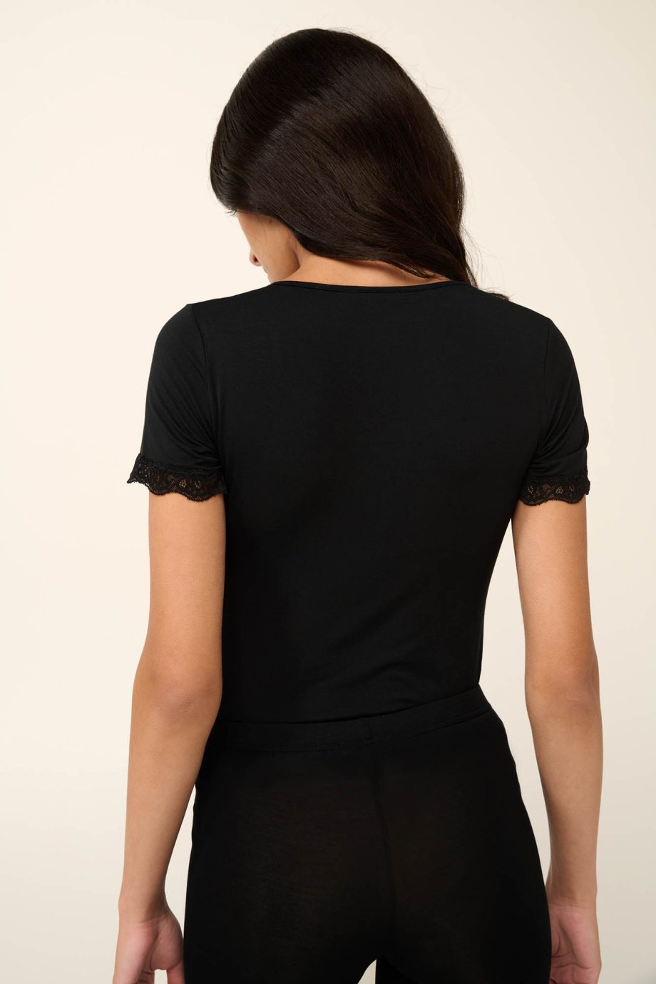 Plain Micromodal T-shirt with Short Sleeves