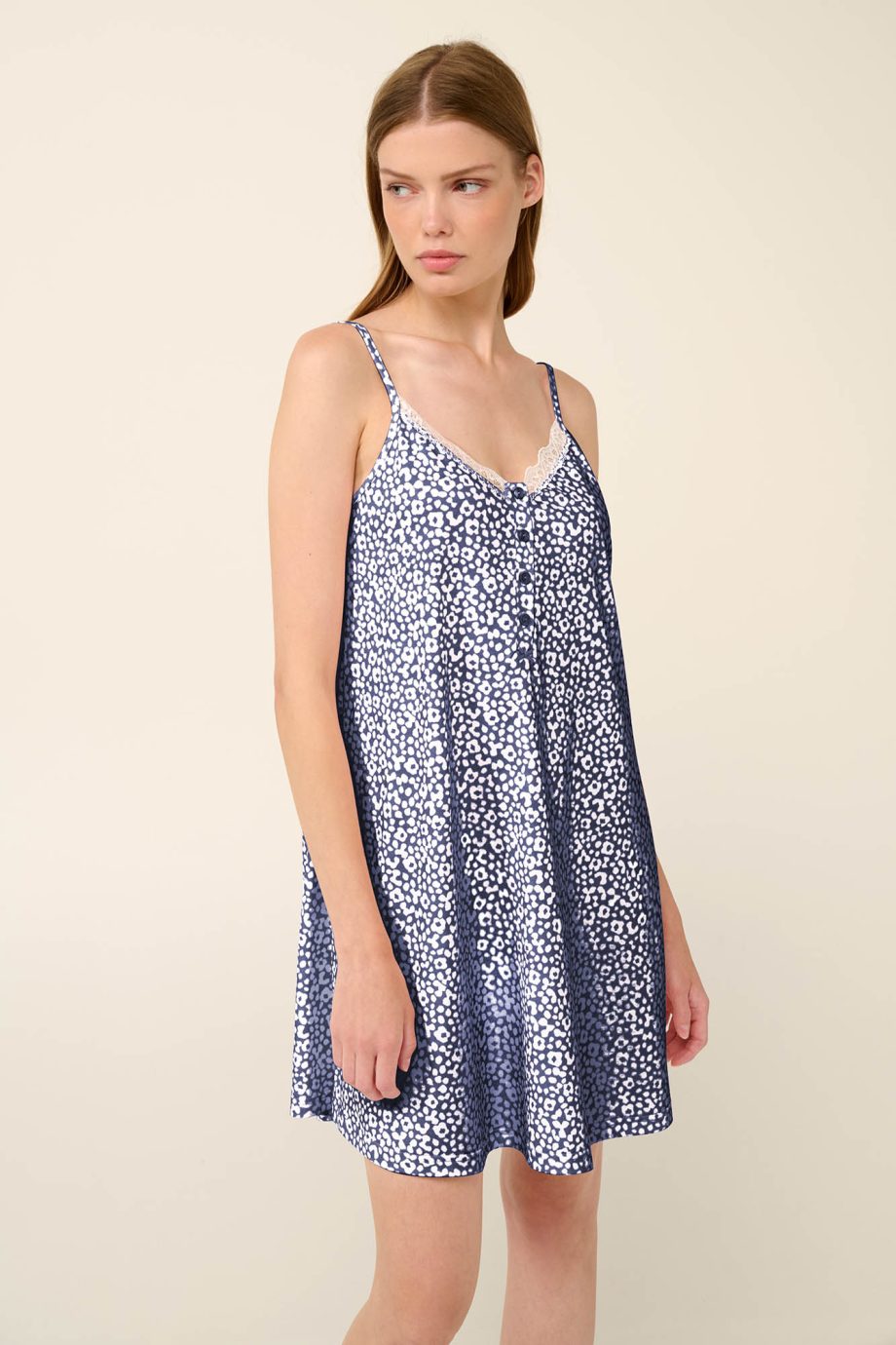 Cotton Summer Nightgown with Straps