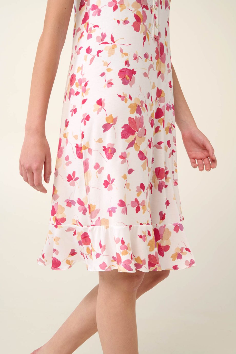 Summer Nightgown in Pastel Floral Print