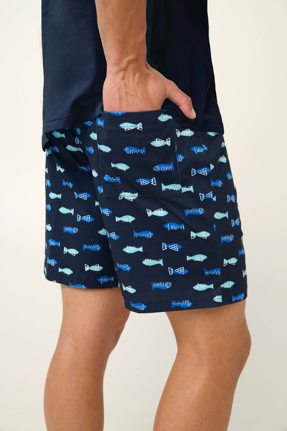 Cotton Men’s Pyjamas with Fish Doodles