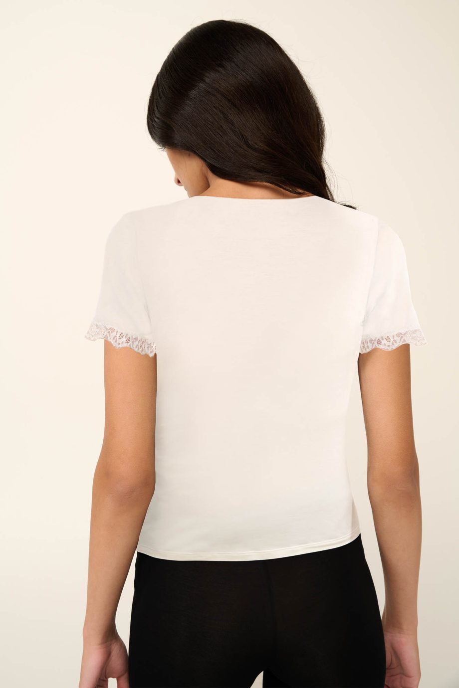 Plain Micromodal T-shirt with Short Sleeves